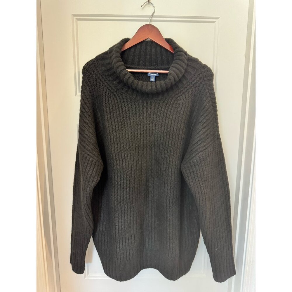 Scoop - Black Oversized Turtleneck Sweater - Size Small